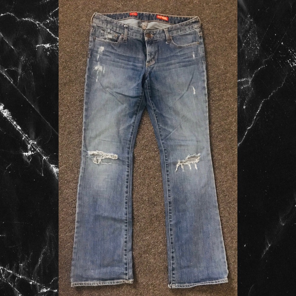 Express Distressed Boot Leg Jean